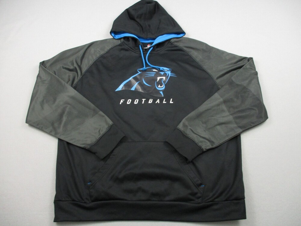 Carolina Panthers Hoodie Men 2XL Black Gray Majestic Thermabase NFL Pullover XXL